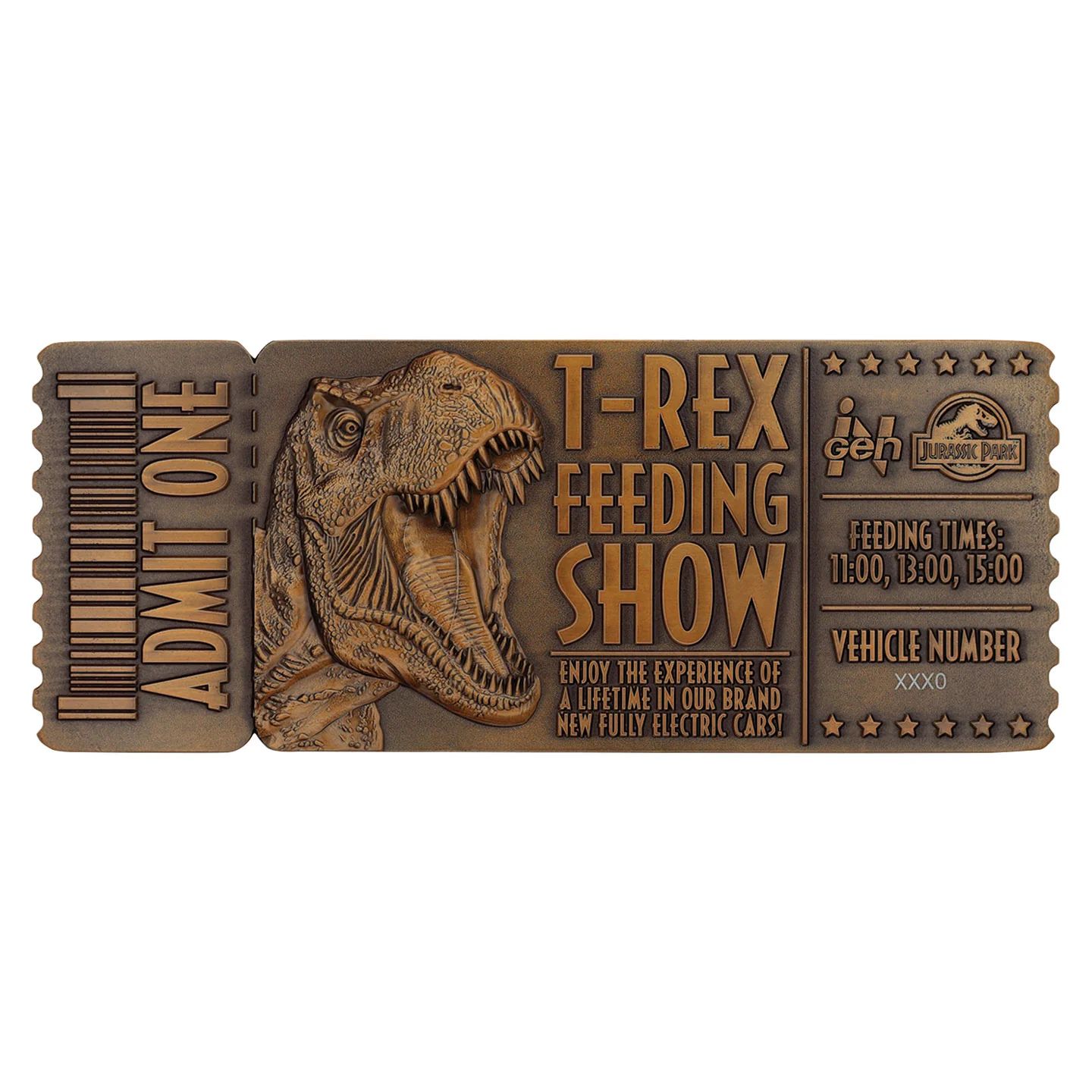 Парк юрского периода / Jurassic Park Коллекционный билет Feeding Show Ticket (Limited Edition)
