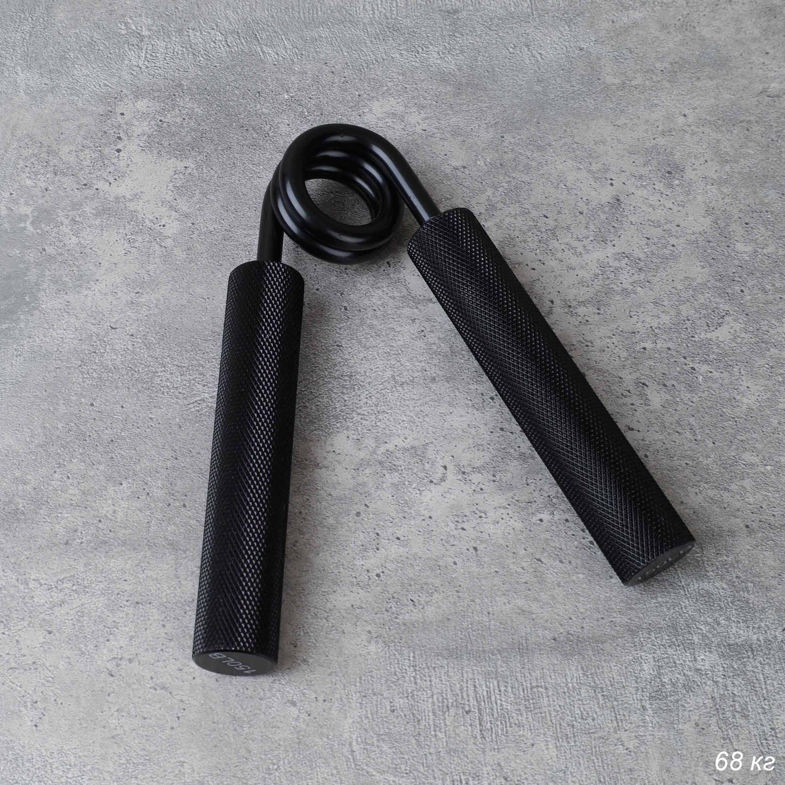 Эспандер кистевой Woohooo Power Grip, сила сопротивления 68 кг, черный