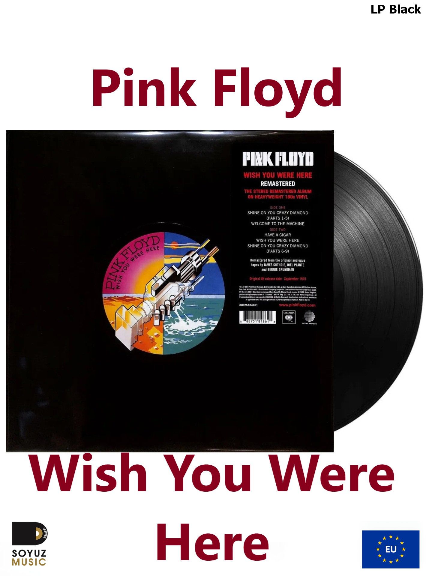 Pink Floyd. Wish You Were Here (LP, Reissue, Remastered, Repress