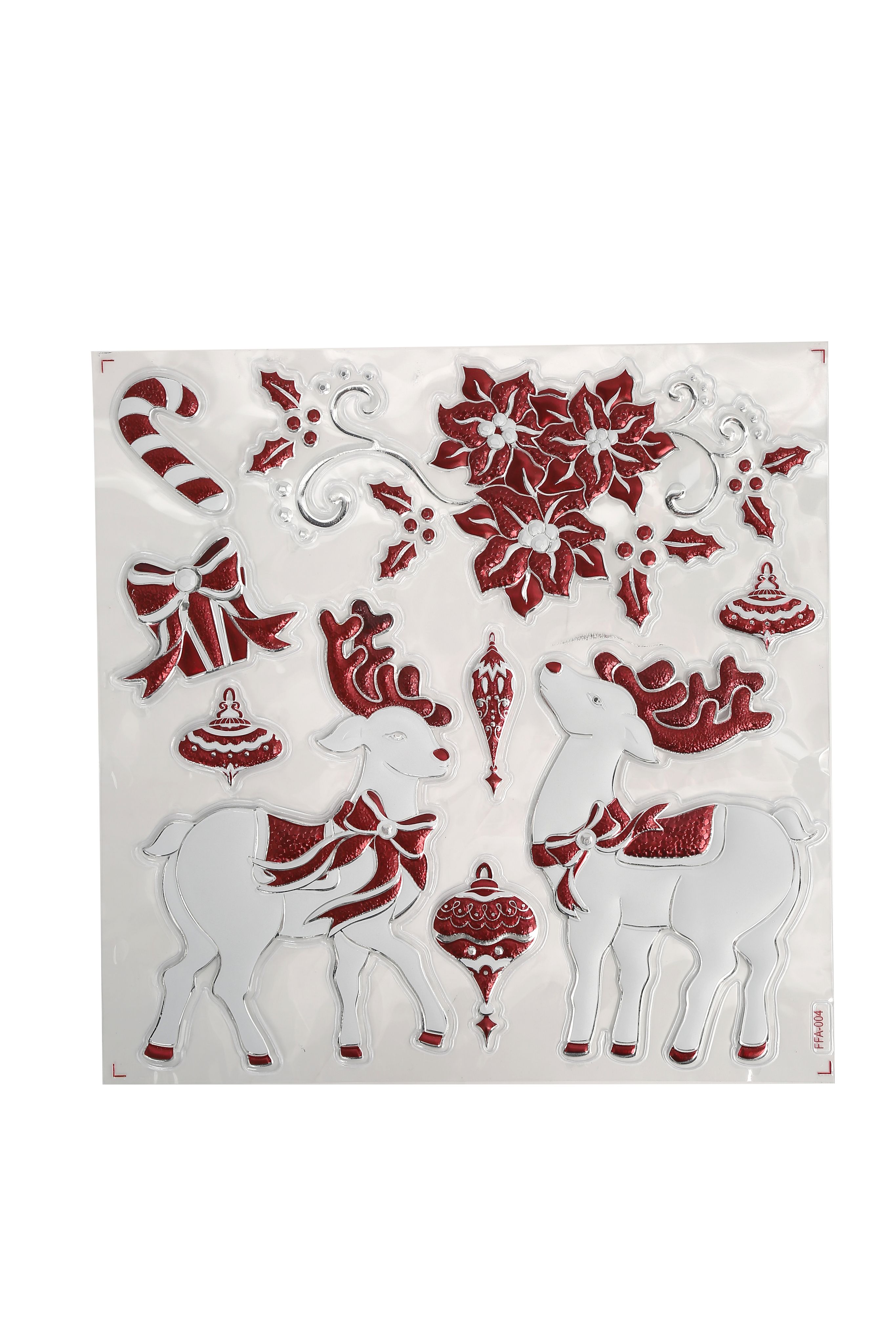 Новогодние наклейки Олень Красный 37x31CM Китай