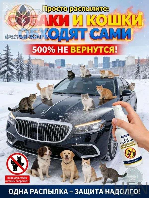 Средство для удаления кошачьих меток и запаха мочи на улице. Антигадин спрей для защиты забора, стен, #1
