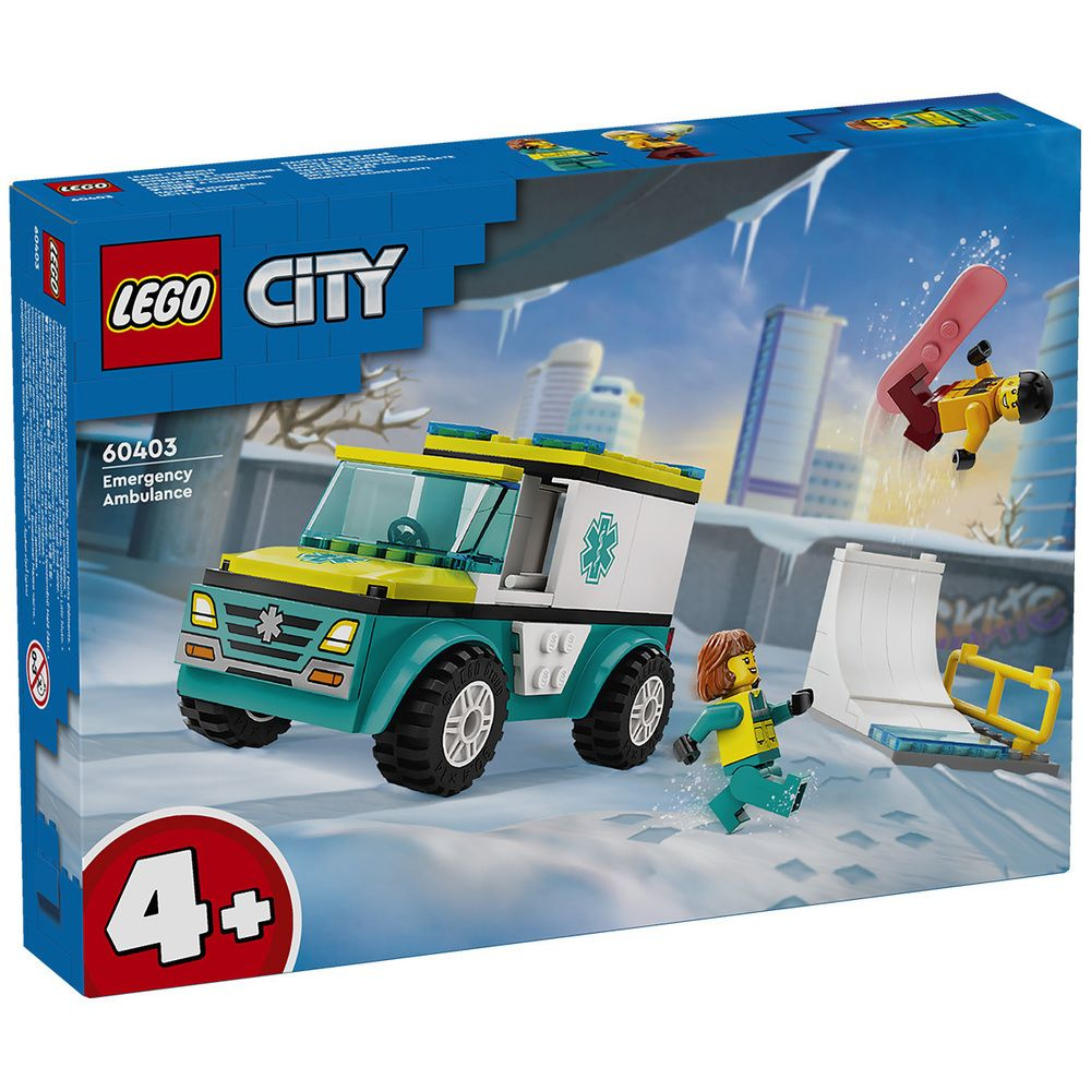 Конструктор LEGO City 60403 Скорая помощь и сноубордист - купить с  доставкой по выгодным ценам в интернет-магазине OZON (1409999803)