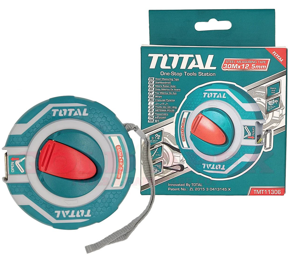 Измерительная рулетка Геодезическая TOTAL 30 м х 12.5 мм купить по ...