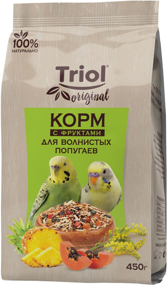 Корм для птиц TRIOL ORIGINAL корм для волнистых попугаев с фруктами (450 гр)  #1