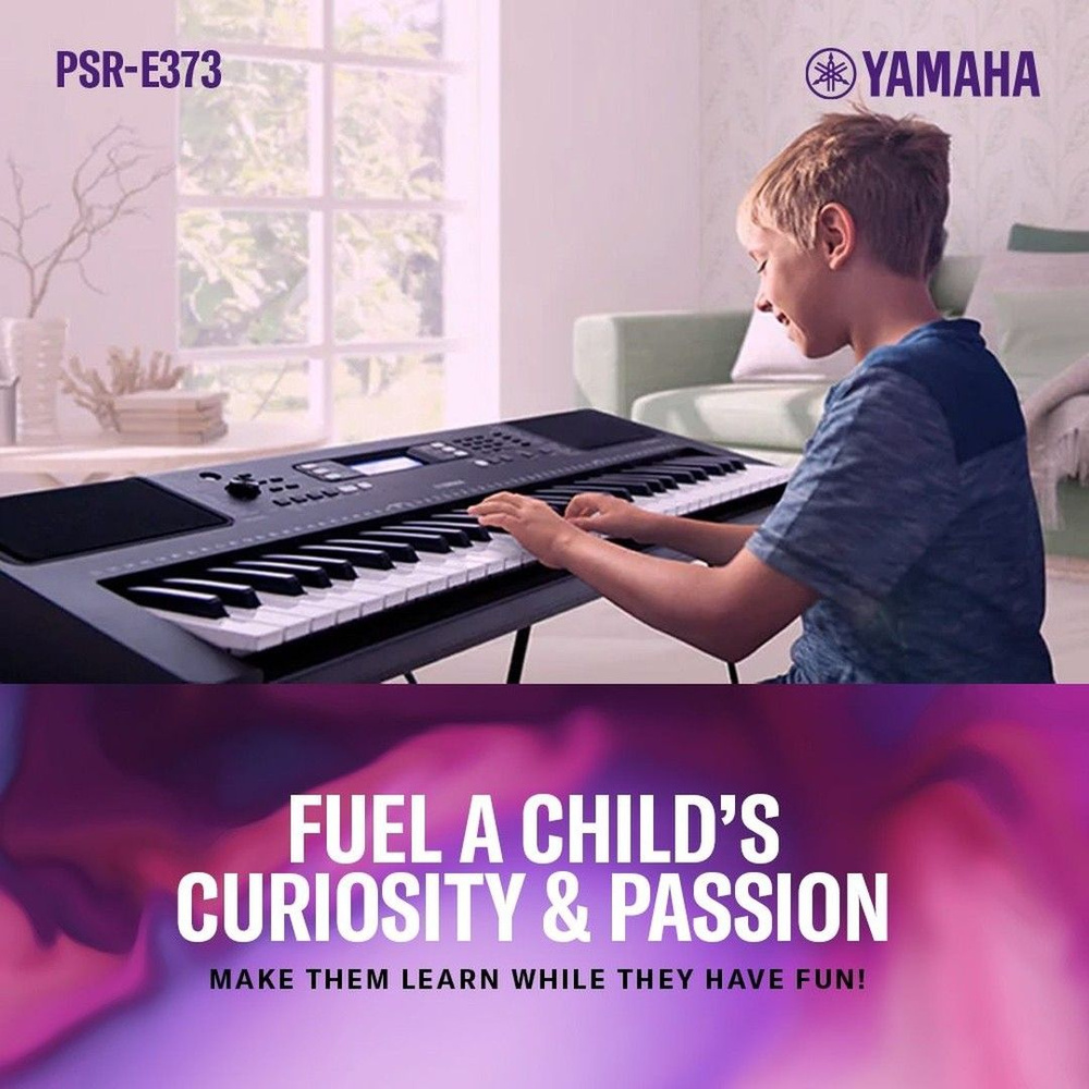 Yamaha PSR-E373 61-клавишный профессиональный синтезатор для начинающих ...