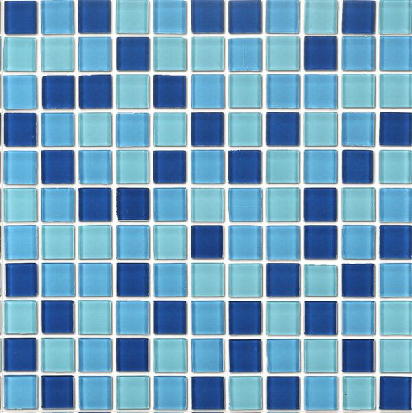 Мозаика Lavelly Cristal светло-голубой микс стеклянная 30х30 см глянцевая  #1