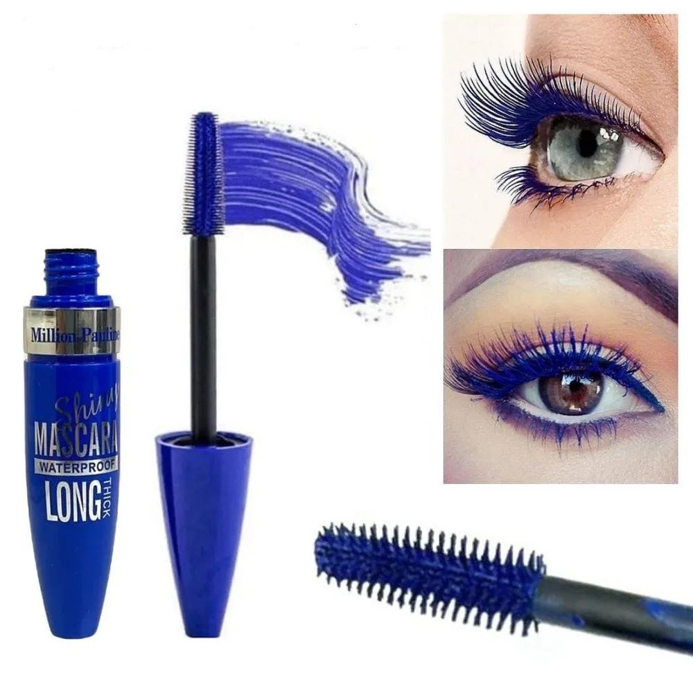 Тушь для ресниц синяя MILLION PAULINE SHINY MASCARA WATERPROOF LONG THICK водостойкая  #1