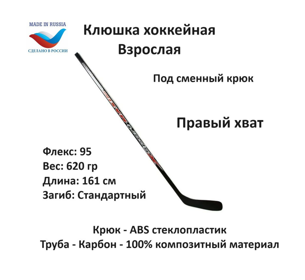 Хоккейная клюшка SportMAXIM Sport Maxim 1004 Composite, Правый хват ...