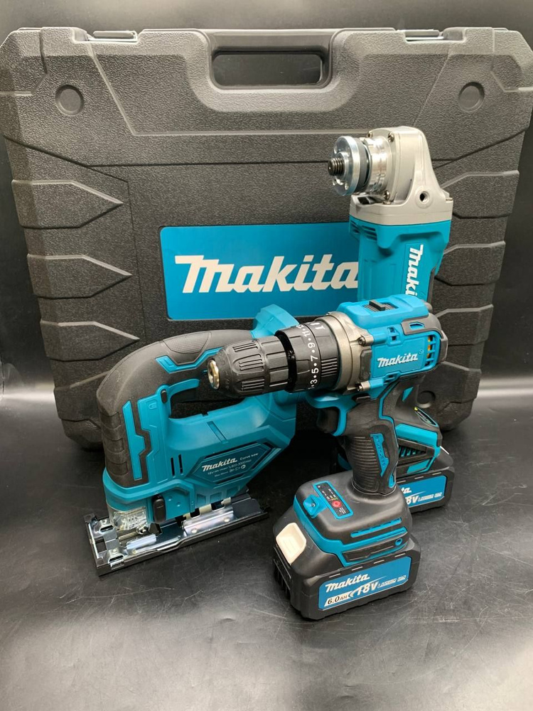 Набор инструментов Макита 3 в 1 в комплекте 2 АКБ 18V/Шуруповерт ...