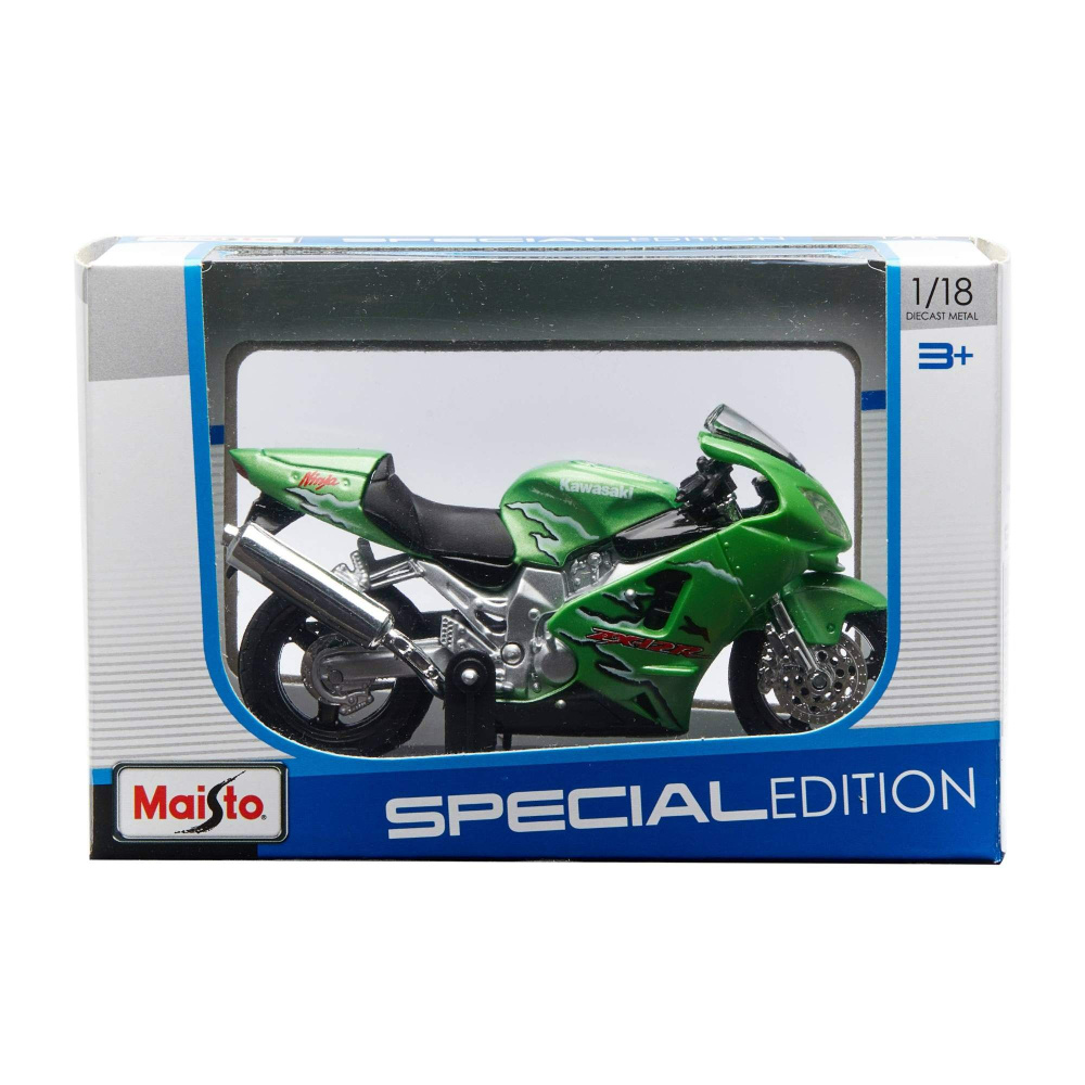 Мотоцикл Maisto Kawasaki Ninja ZX-12R, 1:18 зелёный 39300 - купить с  доставкой по выгодным ценам в интернет-магазине OZON (1443919543)