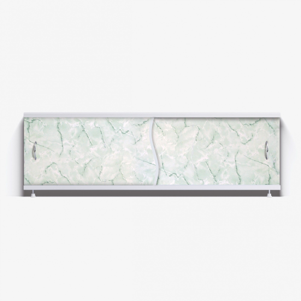 Экран под ванну пластиковый Elit 150, алюминиевый профиль, фасад монолитный полистирол, нежно-зеленый #1