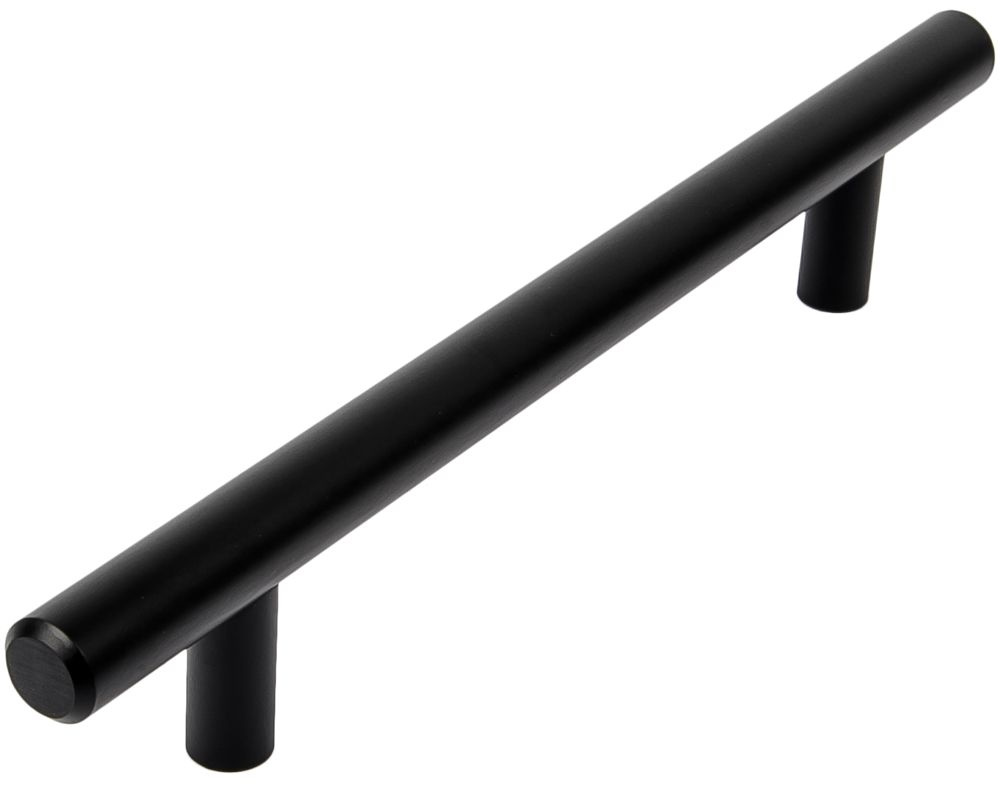 Ручка-рейлинг мебельная 128мм матовый чёрный #1
