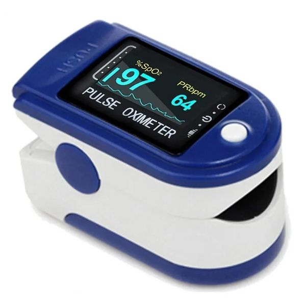 Портативный Пульсоксиметр на палец Fingertip Pulse Oximeter LK88 синий ...