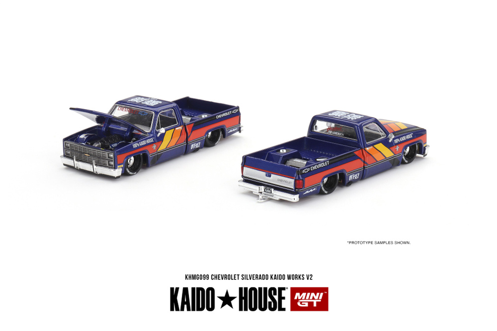 Машинка KAIDO HOUSE& MINIGT 1/64 KHMG099 Chevrolet Silverado WORKS V2 Die-cast alloy car model gift  #1