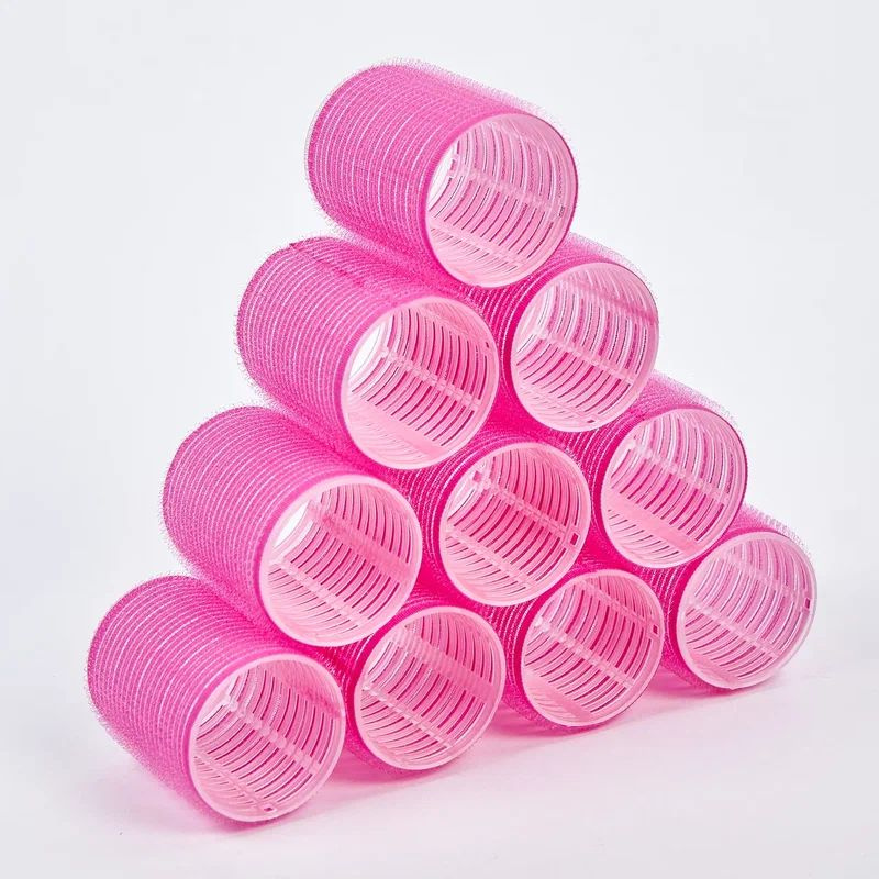 Бигуди липучки, набор 10 шт, диаметр 50 мм, розовые #1