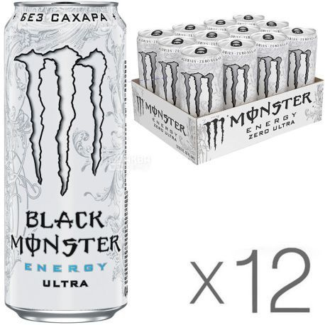 Энергетический газированный напиток Monster Energy Ultra White без сахара 12 банок по 500 мл (Польша) #1