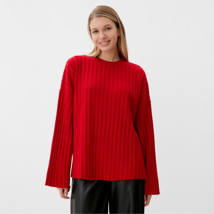 Джемпер вязаный женский MINAKU:Knitwear collection цвет красный, размер 46-48  #1