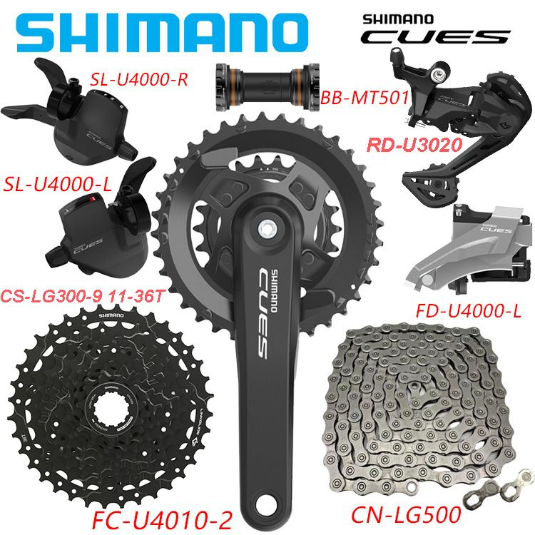 Shimano Cues U4000 2x9 SL L SL R RD CS LG300 11 36T CN LG500 120L FC U4010