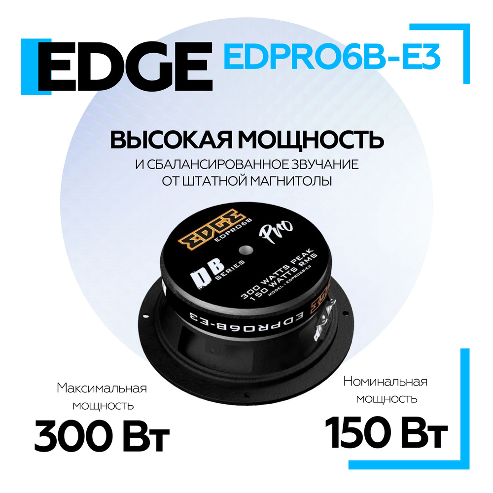 Колонки 16.5 см (6"5) автомобильные EDGE EDPRO6B-E3 (2шт) среднечастотные / Акустика автомобильная/ Динамики #1