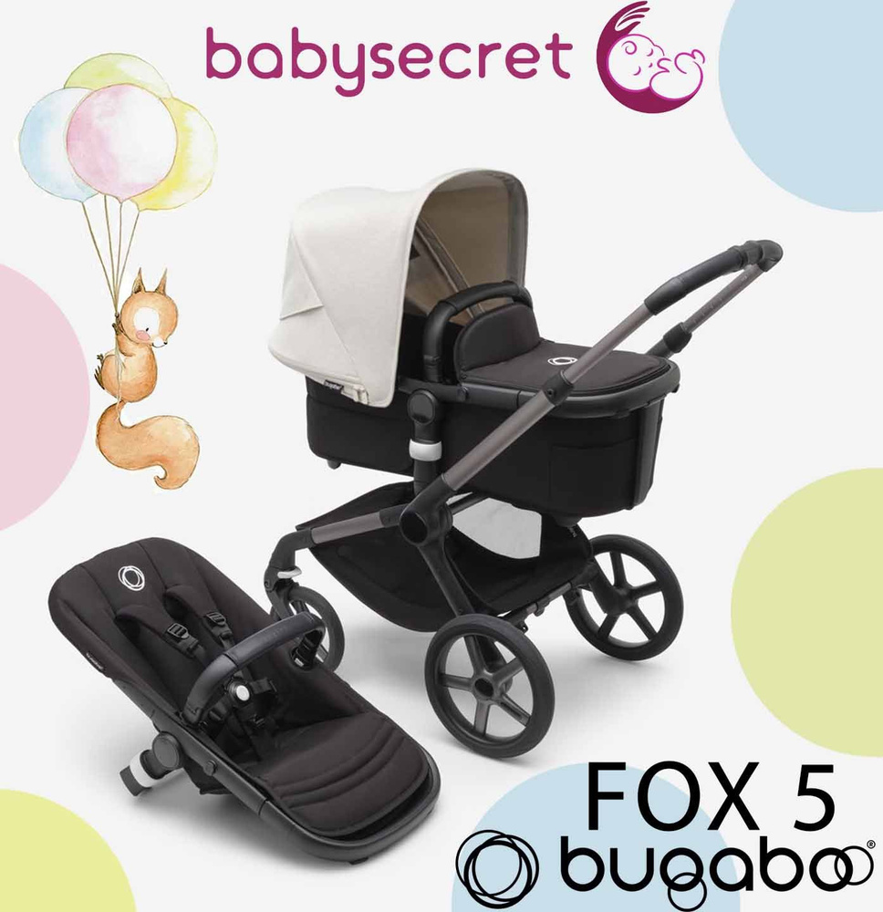 Детская коляска 2 в 1 Bugaboo Fox5 на шасси Grey/ black/ Misty white #1