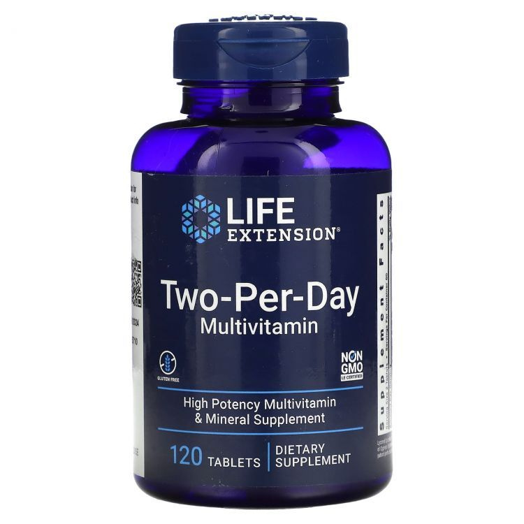 Life Extension, Two-Per-Day multivitamin, таблетки для приема дважды в день.120 таблетки  #1