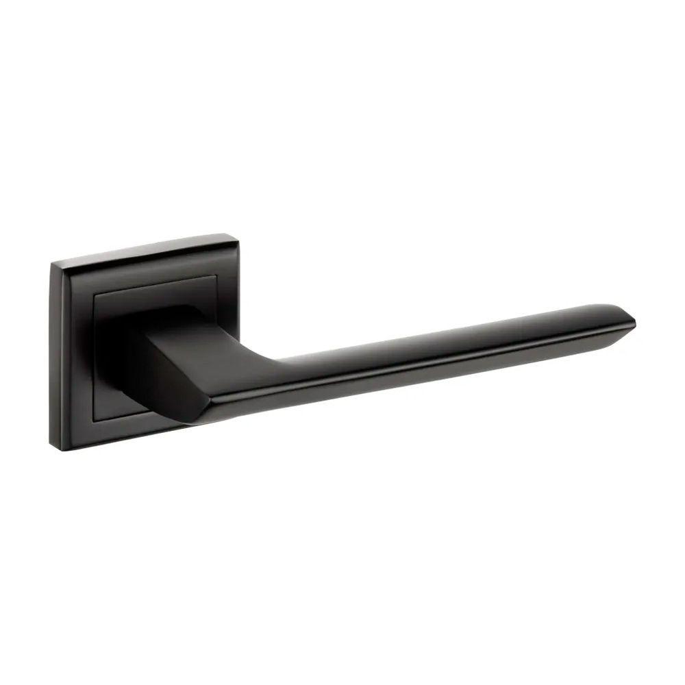 Ручка дверная R3 на квадратной накладке (черный матовый) для скрытых дверей Casseton  #1