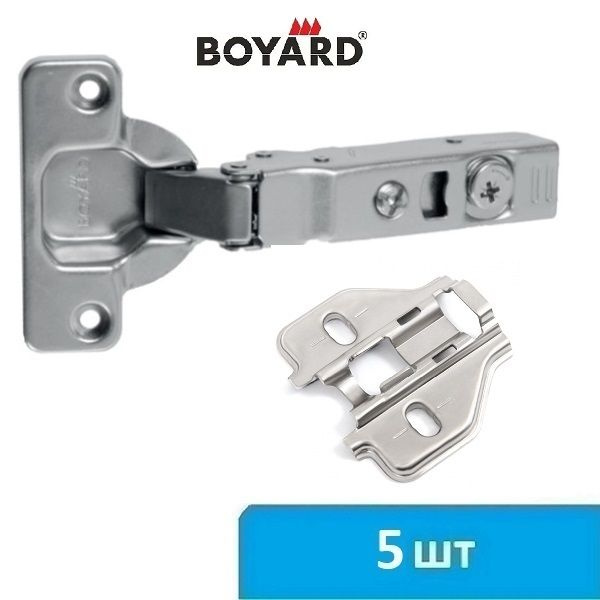 Петля мебельная Boyard PROFI H306A02 (накладная) с доводчиком - 5 шт  #1