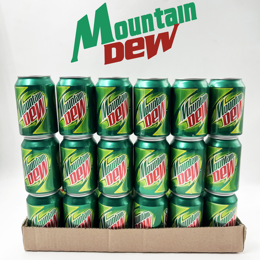 Mountain Dew, 0.3 л, 24 шт, банка, газированный напиток Маунтин Дью ...