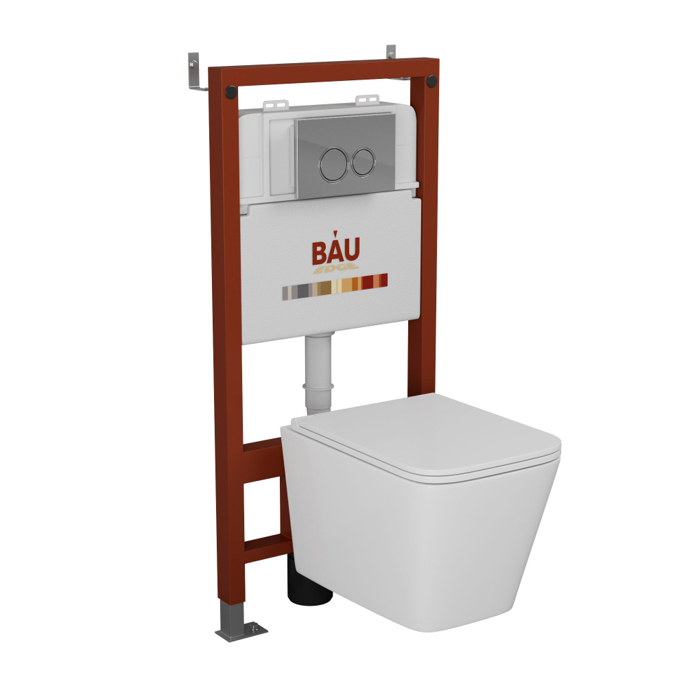 Комплект BAU 6 в 1: инсталляция BAU PRO, унитаз подвесной безободковый вихревой со скрытым сливом Bau #1