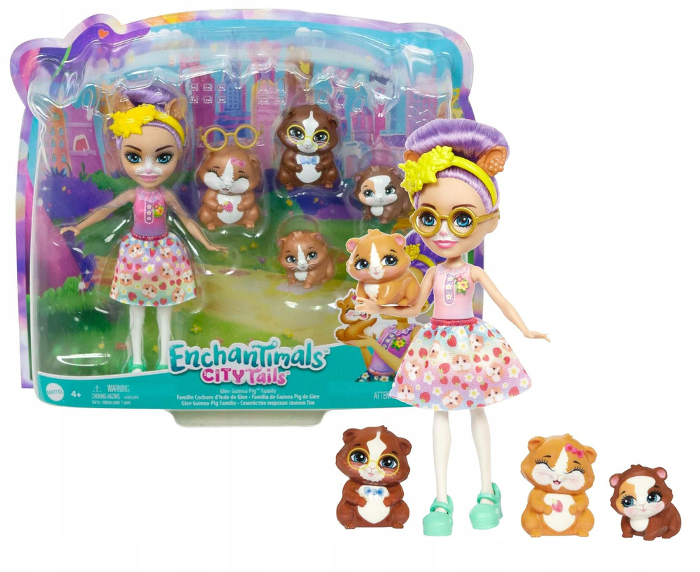 Кукла Enchantimals Mattel - кукла Glee и 4 фигурки морских свинок - Энчантималс HHB84  #1