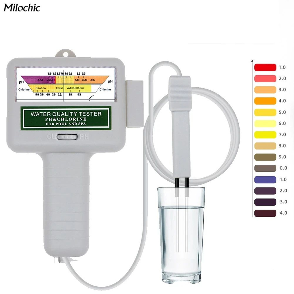 Портативный тестер PH/хлора для плавательного бассейна "два в одном", металлический зонд  #1
