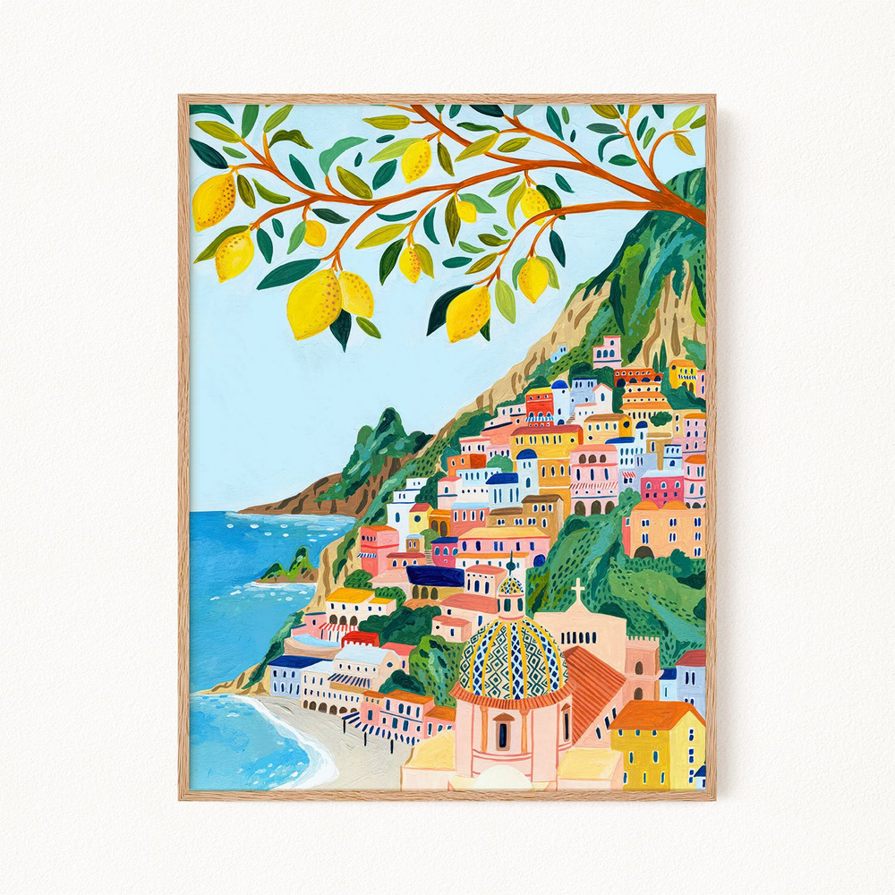 Постер "Positano Amalfi Coast / Позитано побережье Амальфи", 40х60 см  #1