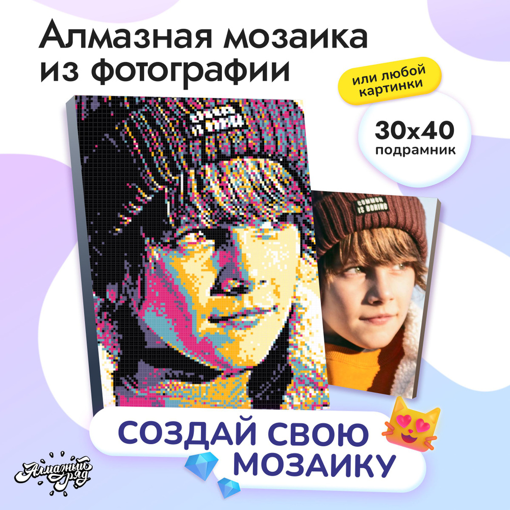 Алмазная мозаика по фотографии или любой картинке фотомозаика на ...