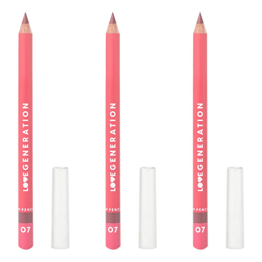 Love Generation Карандаш для губ Lip Pencil, тон 07 холодный коричневый , 1,2 г, 3 шт  #1