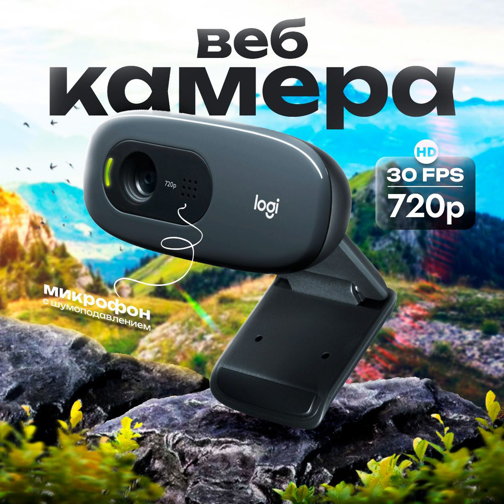 Веб-камера Logitech C270 HD 720p, черный - купить с доставкой по выгодным  ценам в интернет-магазине OZON (1521973142)