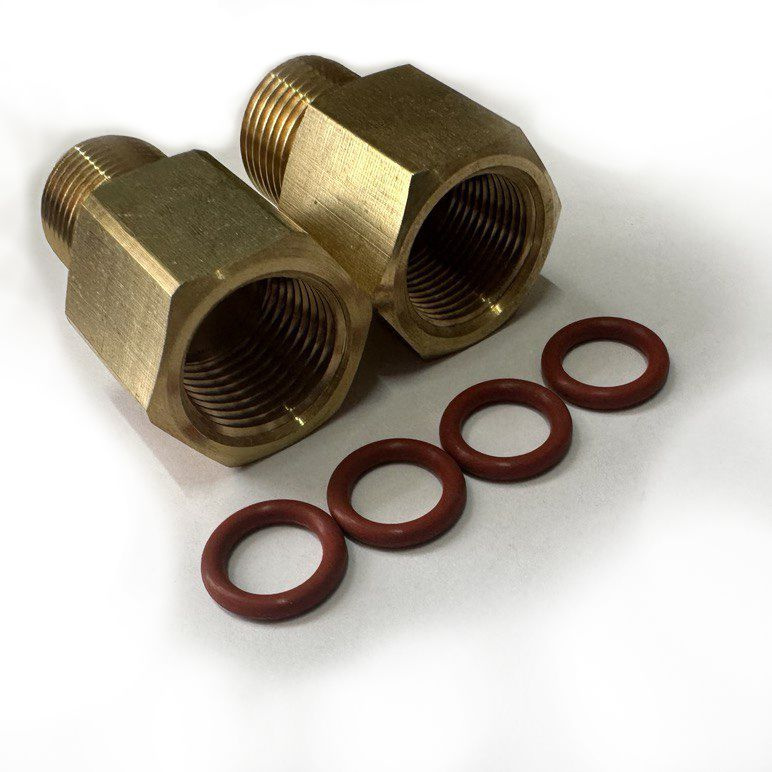 Переходник из латуни для манометра с силиконовыми кольцами (М20х1,5 ...