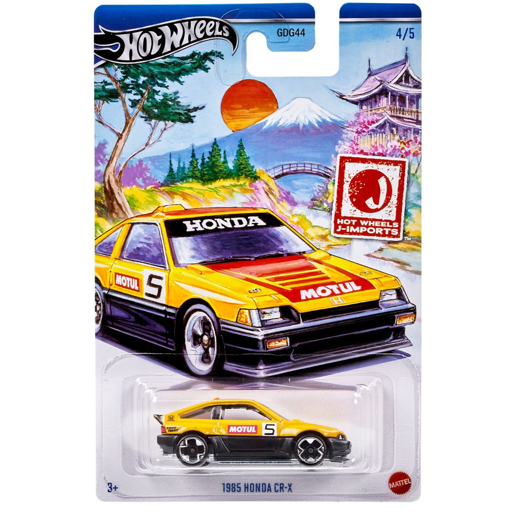 Машинка Hot Wheels коллекционная J-Imports Honda CR-X '85 #1