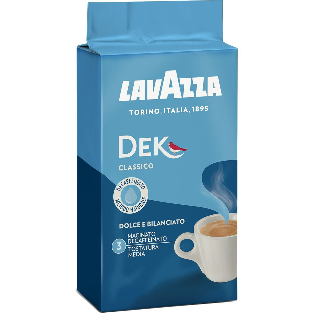 Кофе Lavazza Caffe Decaffeinato молотый 250г без кофеина #1