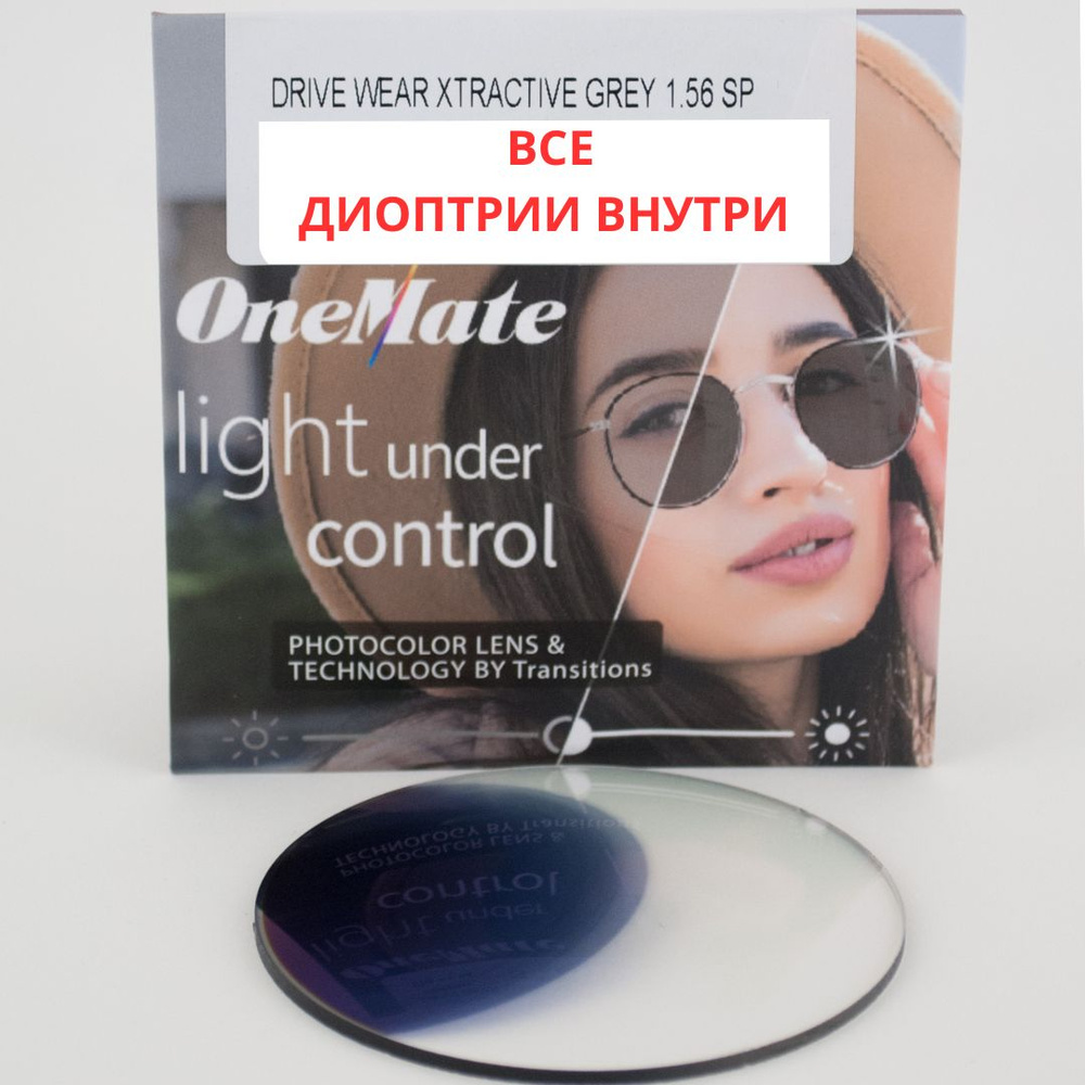 Линзы для очков, фотохромные, астигматические с диоптриями, хамелеон ...