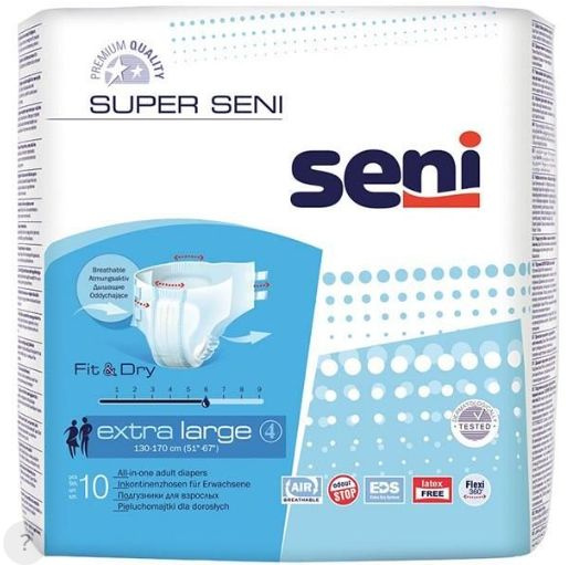 Подгузники Super Seni (Супер Сени) extra large р.4 130-170 см. 2100 мл 10 шт.  #1