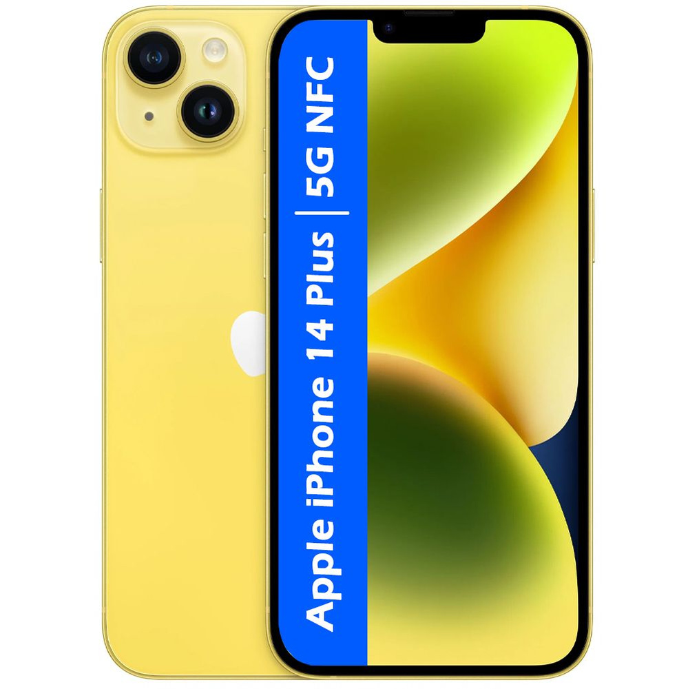 Смартфон Apple 14 plus sim+esim 128 ГБ 6 ГБ Желтый 6.7 OLED/AMOLED