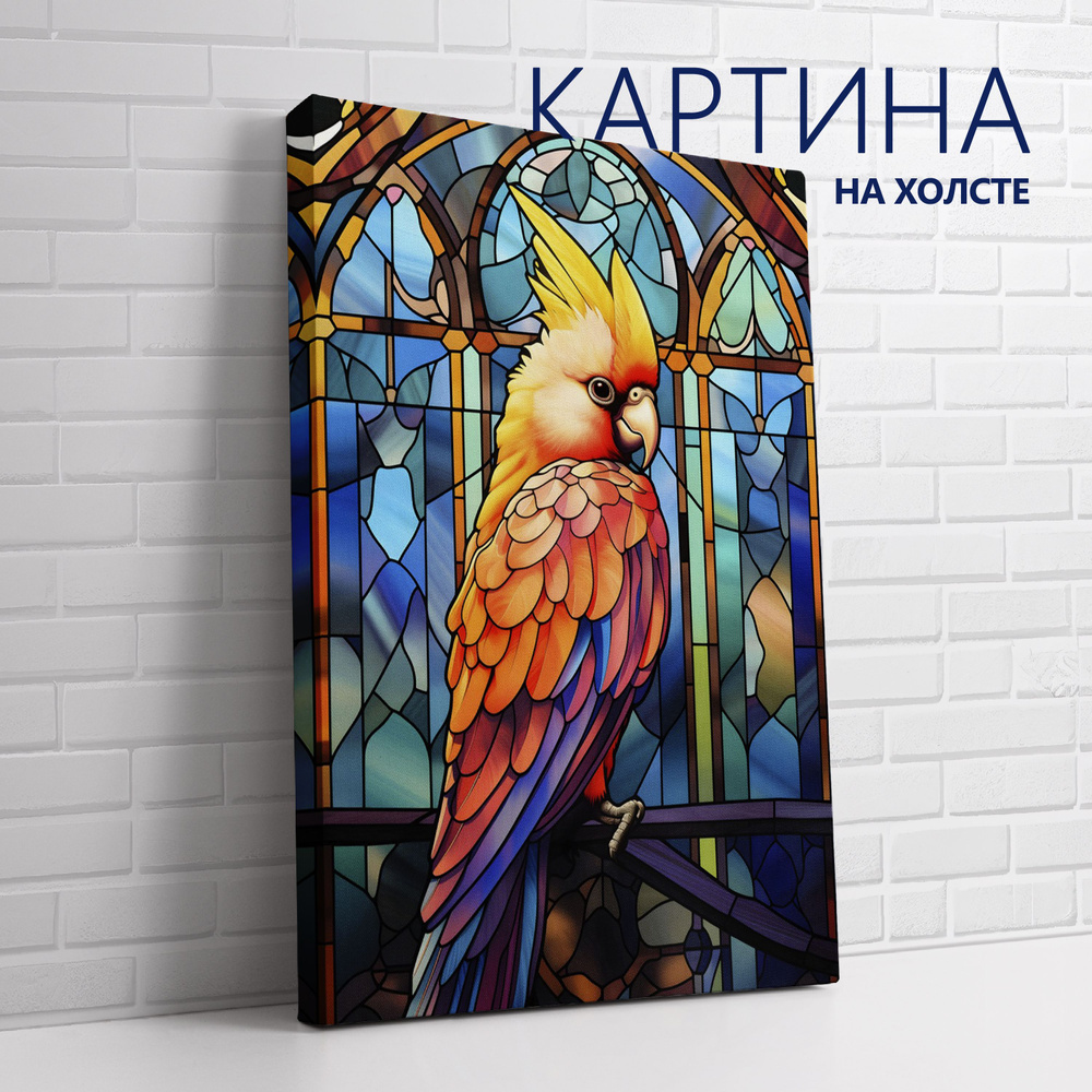 PRO Картины Картина "Витраж. Птица какаду", 70  х 50 см #1