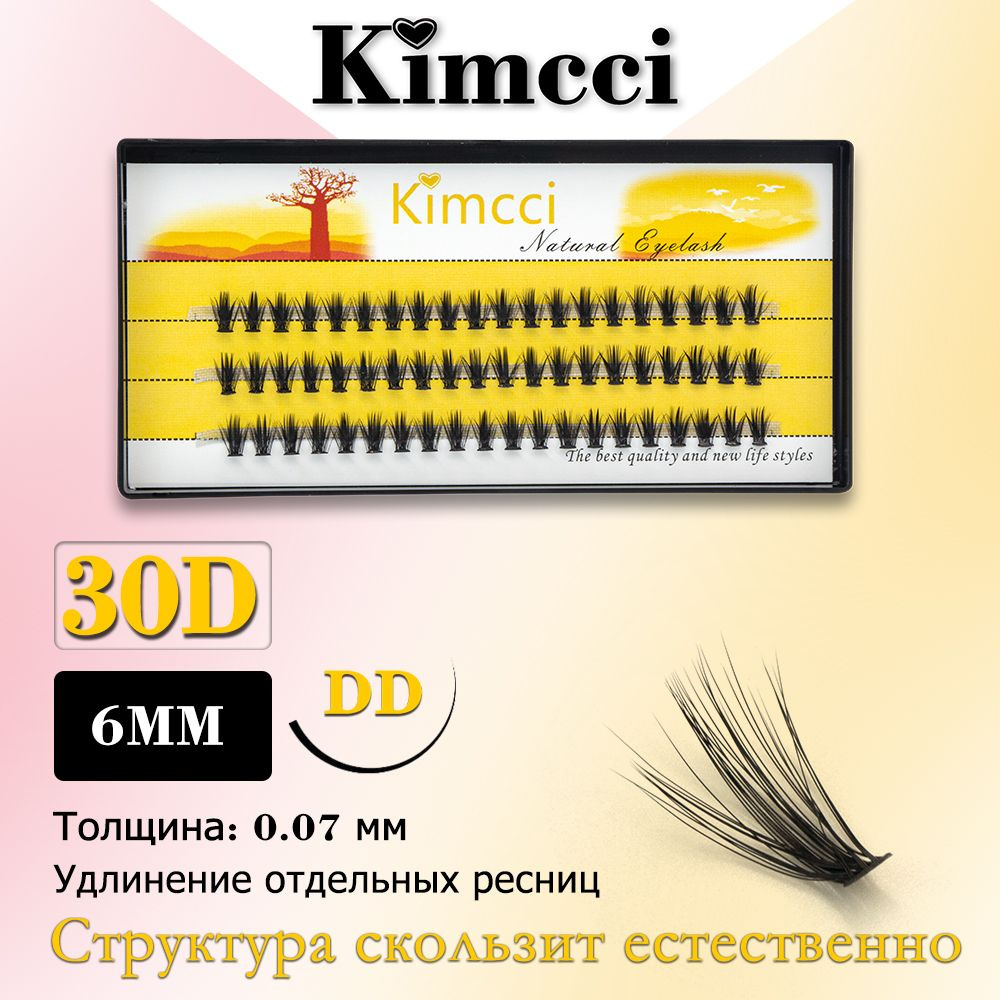 Kimcci 30D-DD6mm/60 пучок норки удлиняет натуральные 3D накладные ресницы  #1