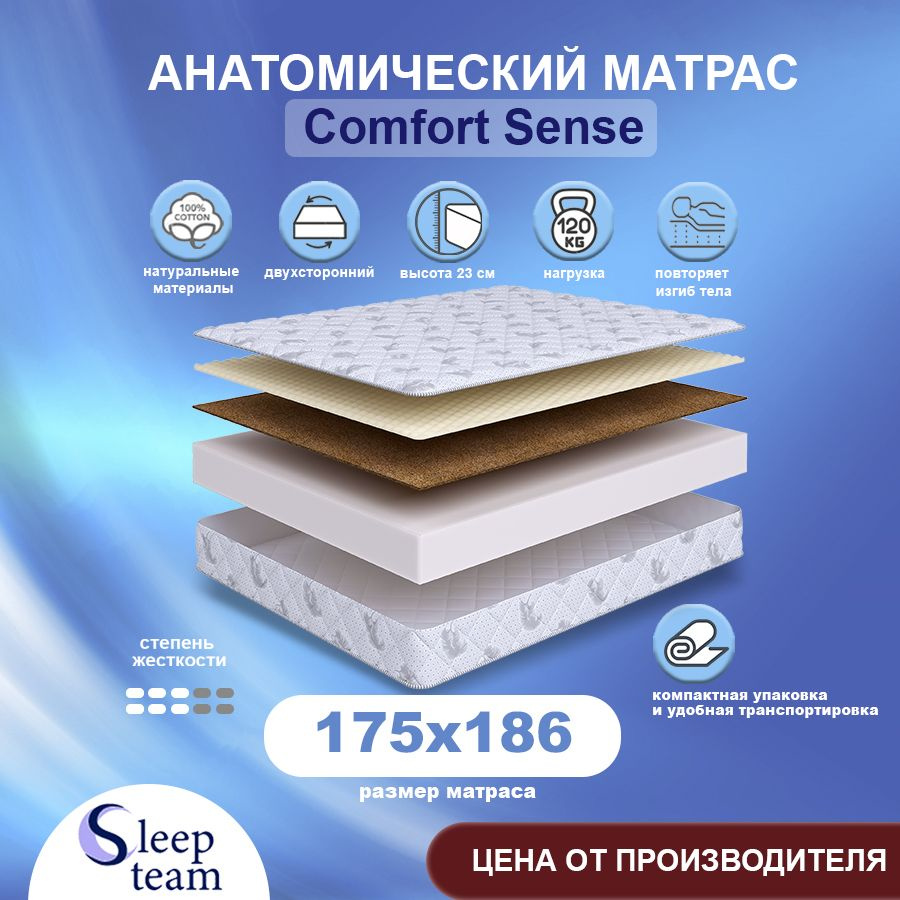 Sleepteam Матрас Comfort Sense, Беспружинный, 175х186 см #1