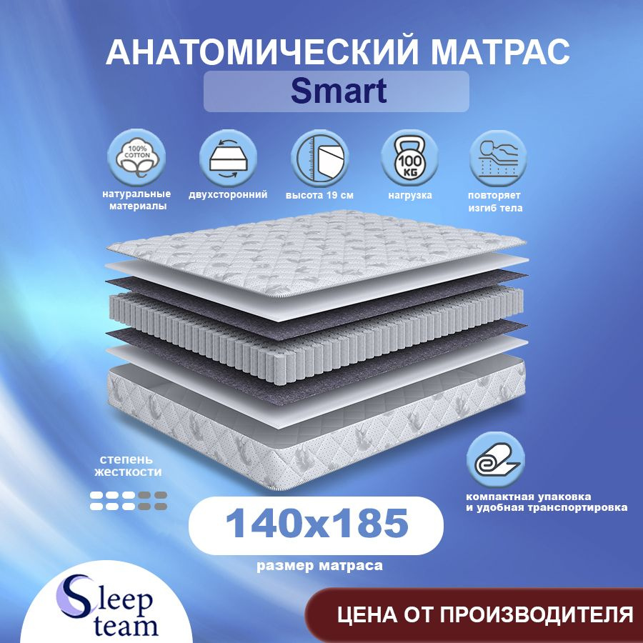 Sleepteam Матрас Smart, Независимые пружины, 140х185 см #1