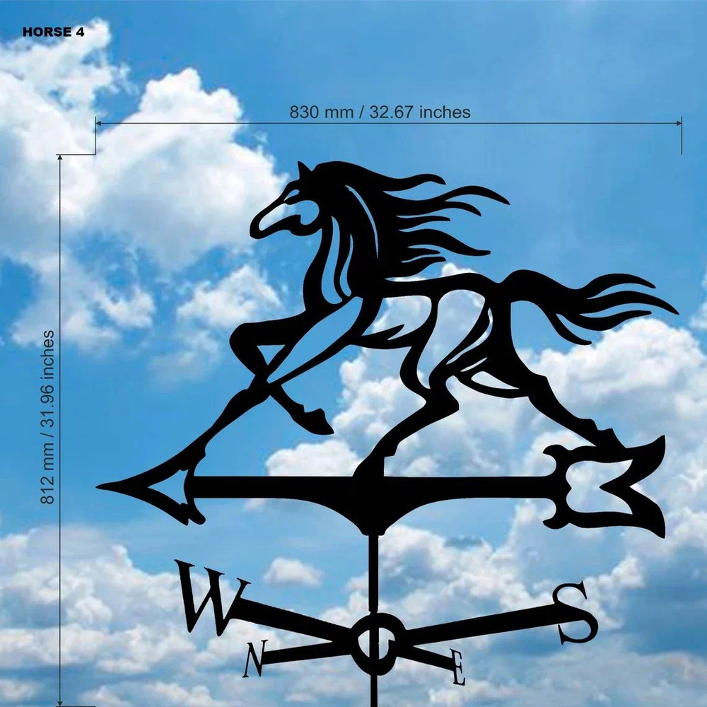 Флюгер из металла на крышу Молодой конь - купить по низкой цене с ...