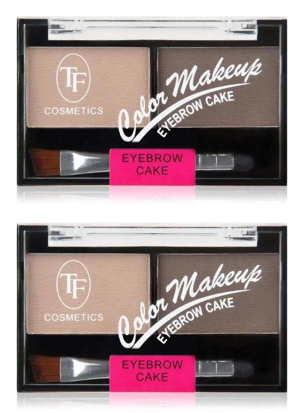 TF cosmetics Тени для коррекции бровей Eyebrow Cake, двойные, №02 Бежево-коричневая гамма, 2 шт  #1