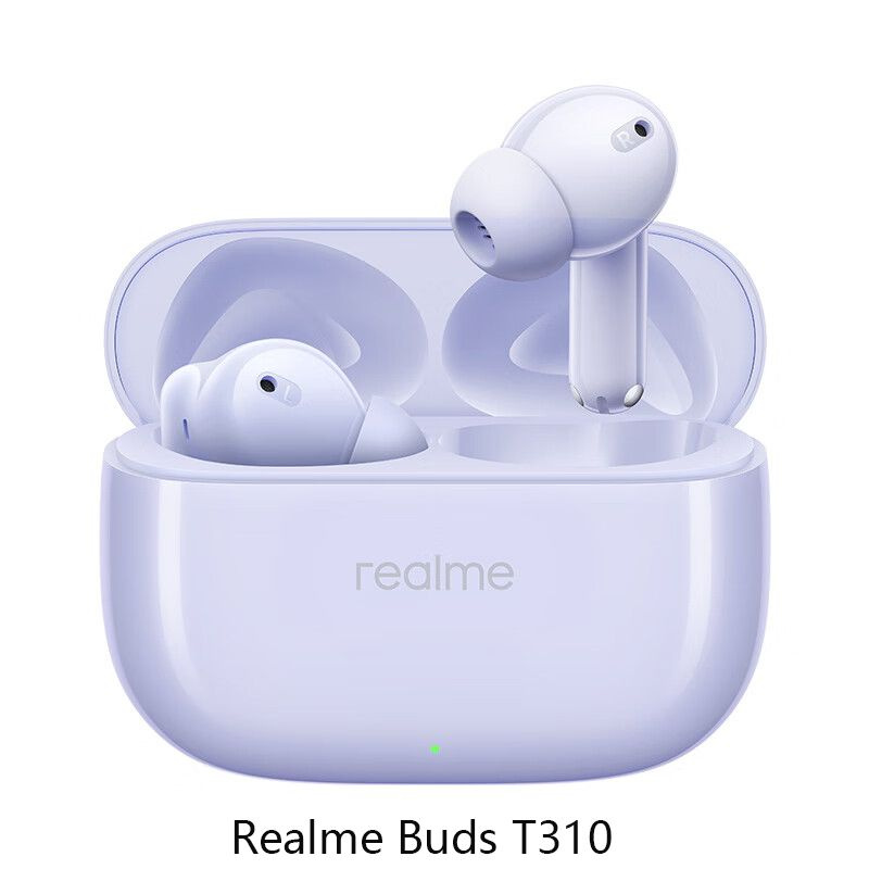 realme Наушники беспроводные с микрофоном realme Buds T300, пурпурный #1