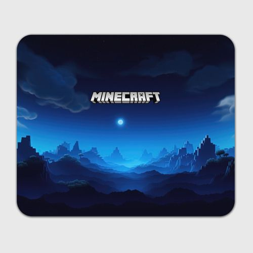 Minecraft logo night Коврик для мыши #1