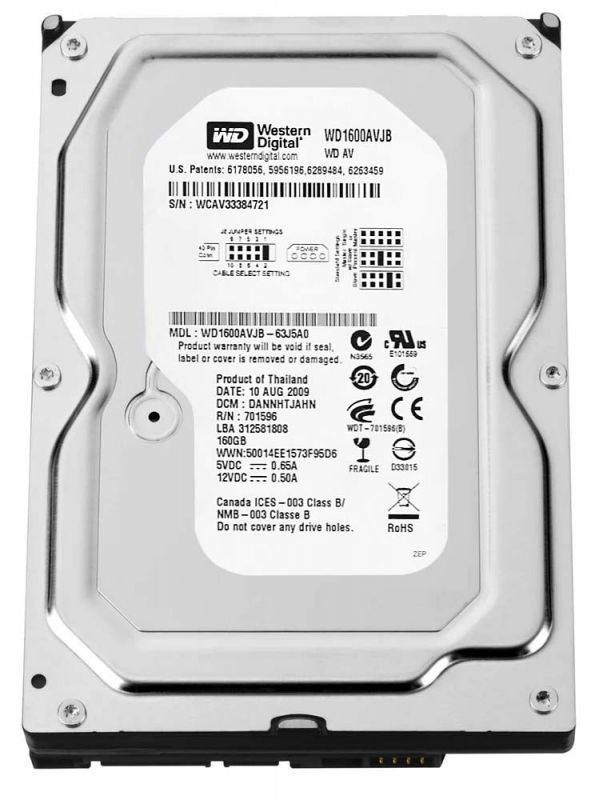 Western Digital 160 ГБ Внутренний жесткий диск (WD1600AVJB)  #1